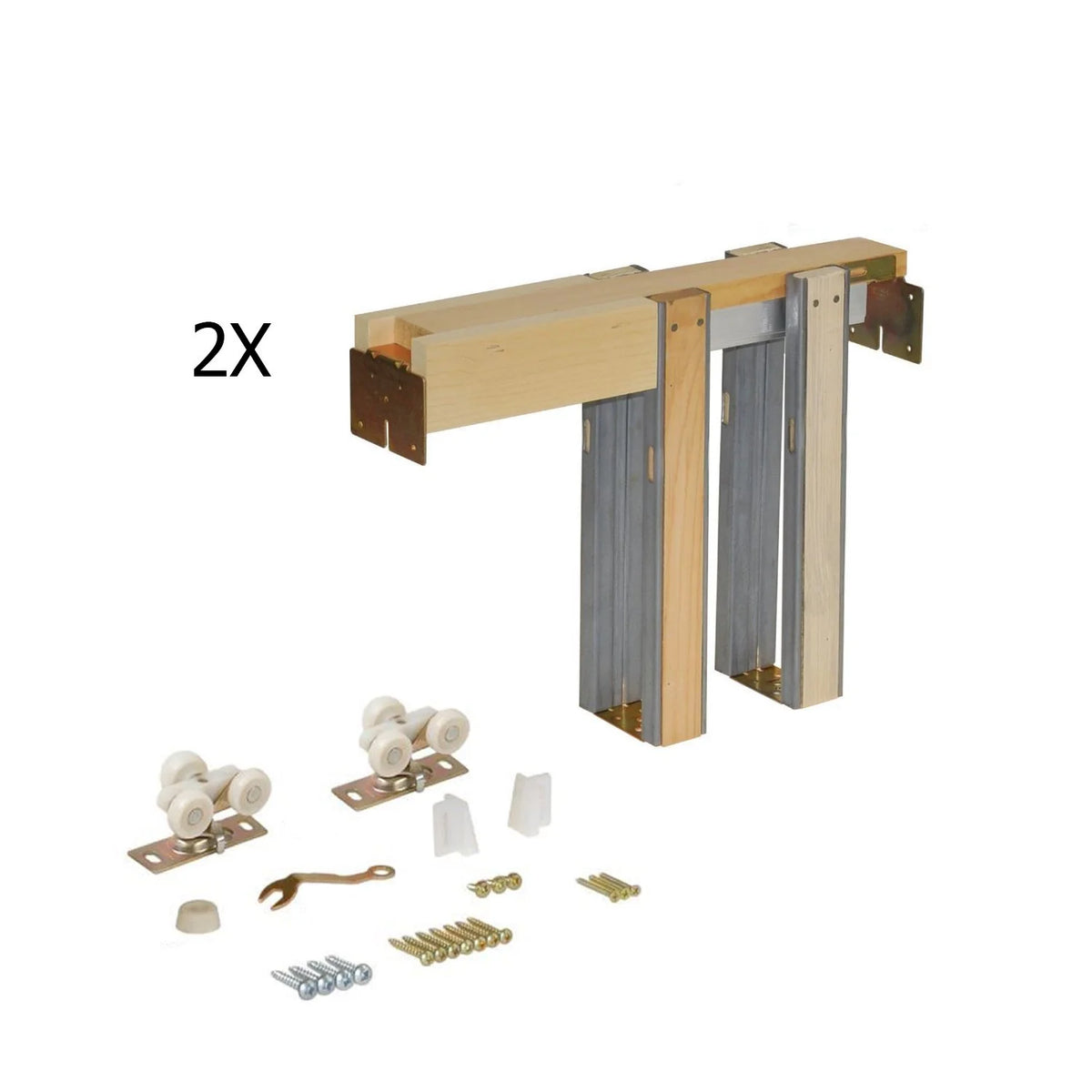 Sliding French Double Pocket Doors 64 x 84 inches Matte White MDF S6925