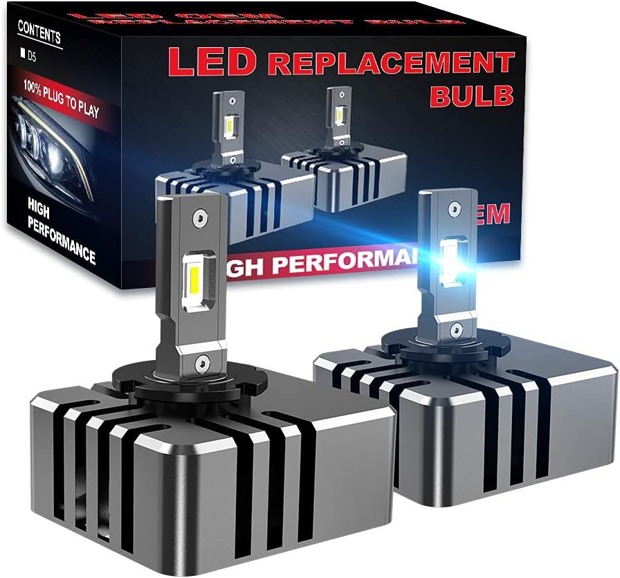 D8 LED Headlight Bulbs 45W 4000LM 6500K White Pack of 2 B67359