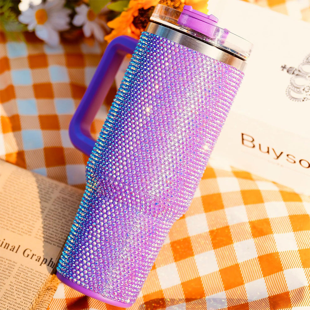Rhinestone Stainless Steel Insulated Tumbler with Lids Q470