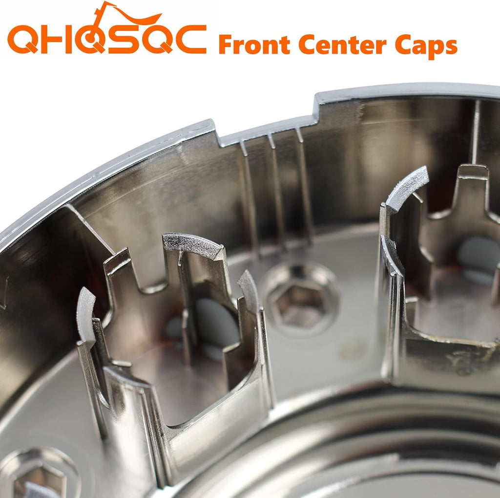Chrome Front Center Hub Cap Wheel Cover for Dodge Ram 3500, Pack of 2 H9615