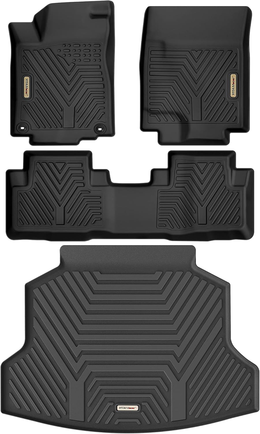 Black TPE Floor Mats Cargo Trunk Liners Set for Honda CR-V Y24167