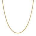 18K Yellow Gold Over Silver 1.7mm Round Box Chain 16"-24" G7946
