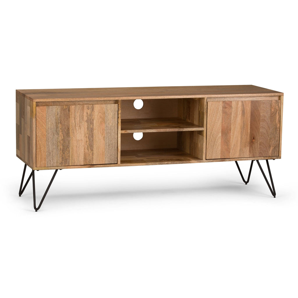 Natural Mango Wood and Metal TV Media Stand F2392