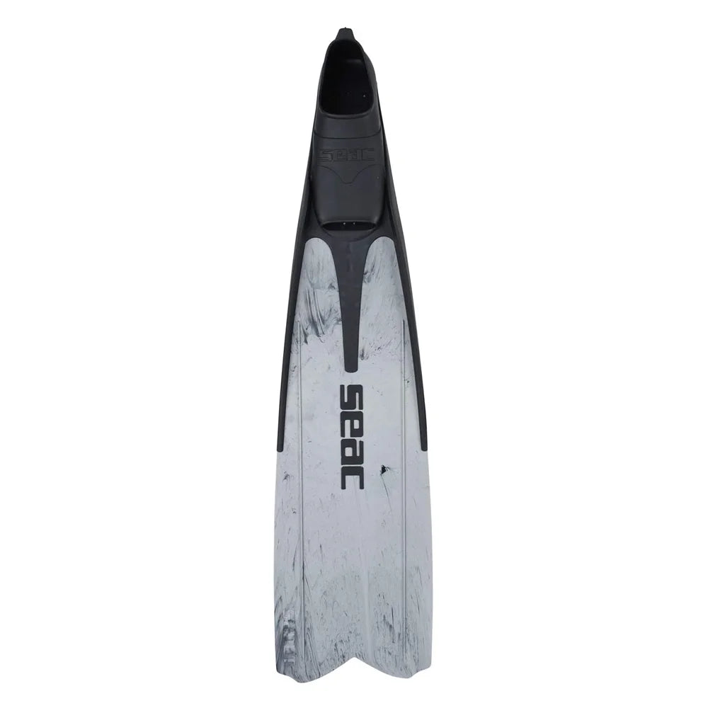 Freediving & Spearfishing Long Fins, Size 8 to 8.5, Gray Camo D323659