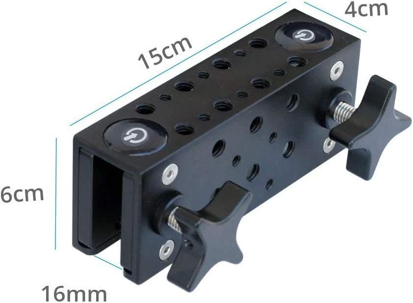 6” Accessory Rail Plate with ¼”-20 & 3/8”-16 Threaded Holes, CNC Aluminum J702906
