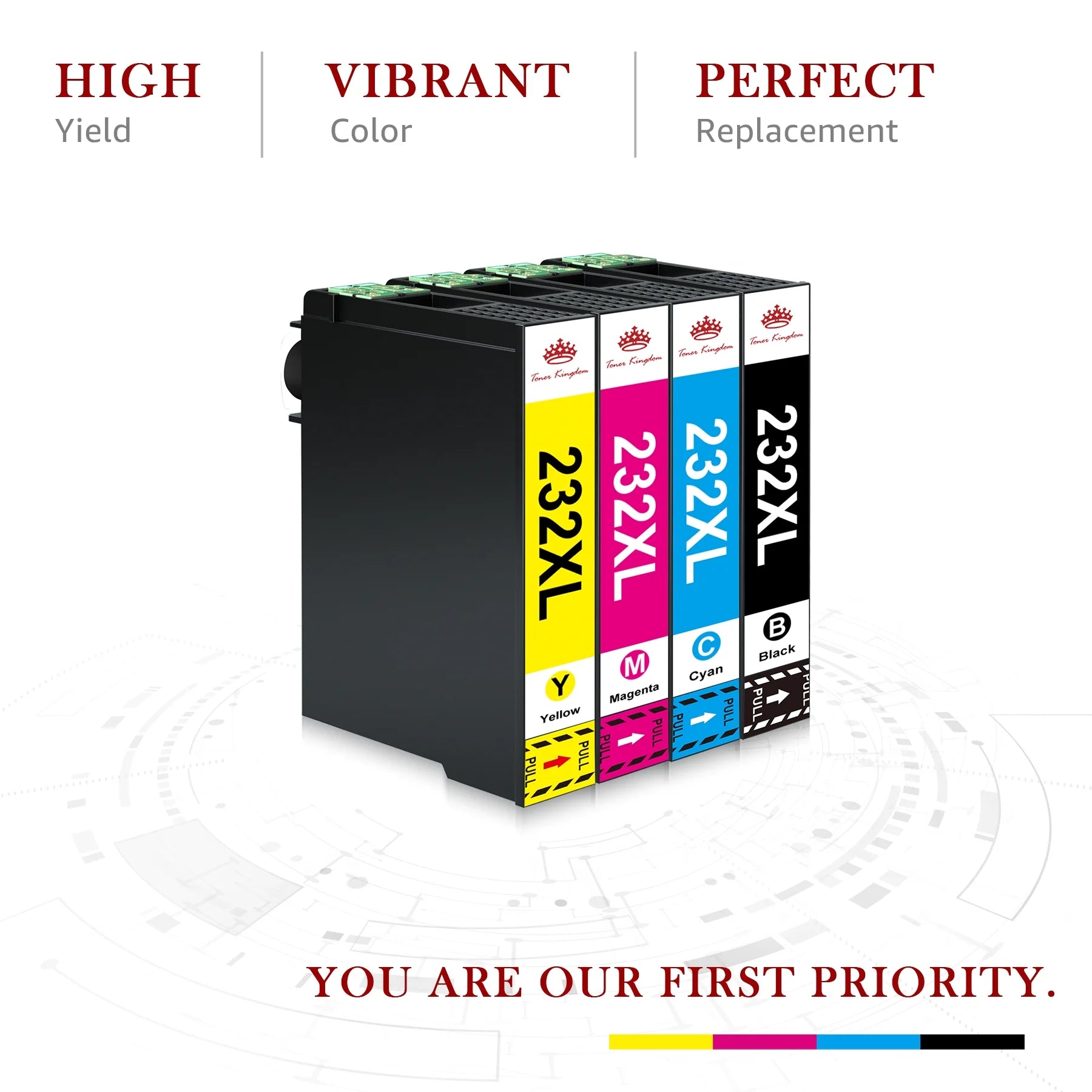 232XL Ink Cartridges 4 Pack Black Cyan Magenta Yellow G1037