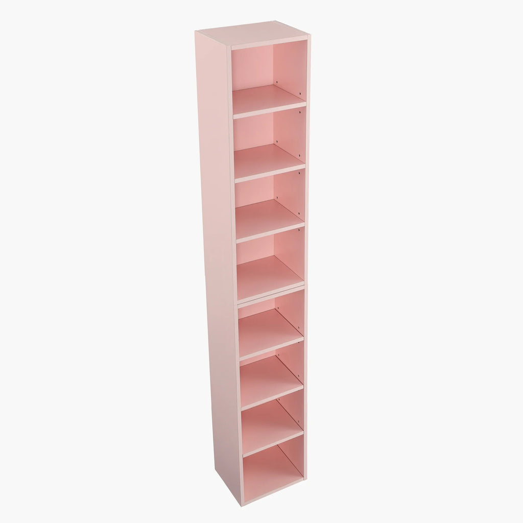 8-Tier Tall Narrow Bookcase with Adjustable Shelves H383