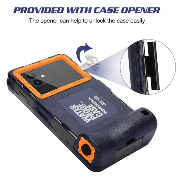 Waterproof Protective Case for Phones Up to 6.9 Inch with Lanyard H164