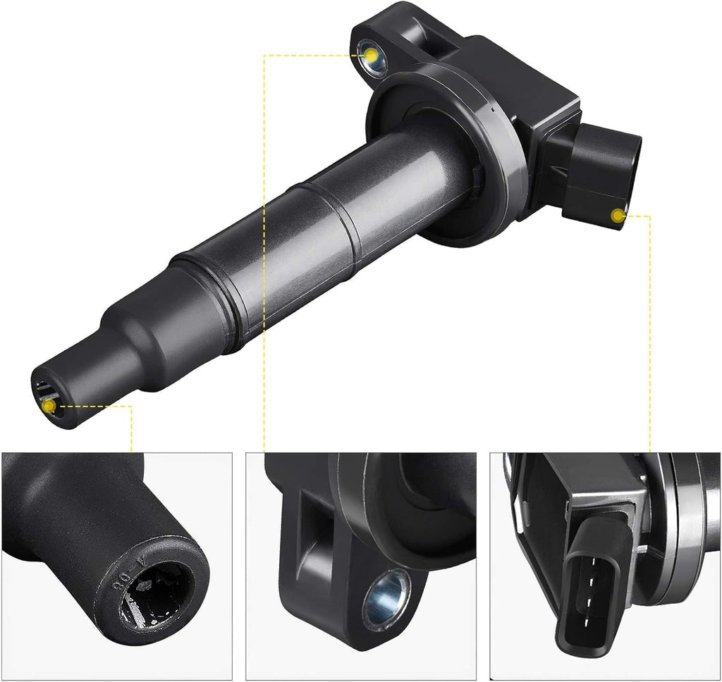 Set of 4 Ignition Coil Pack for Toyota Camry Corolla Highlander Matrix RAV4 Solara, 2010-2012 Lexus HS250h, 2009-2010 Pontiac Vibe, 2005-2010 Scion TC 2.4L L4 B75607