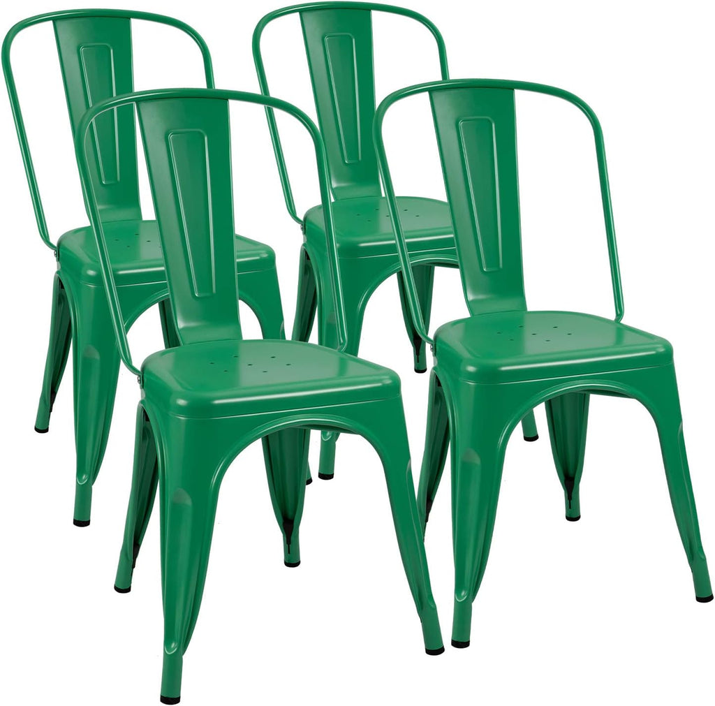 Distressed White Metal Side Chairs Set of 4 J703398