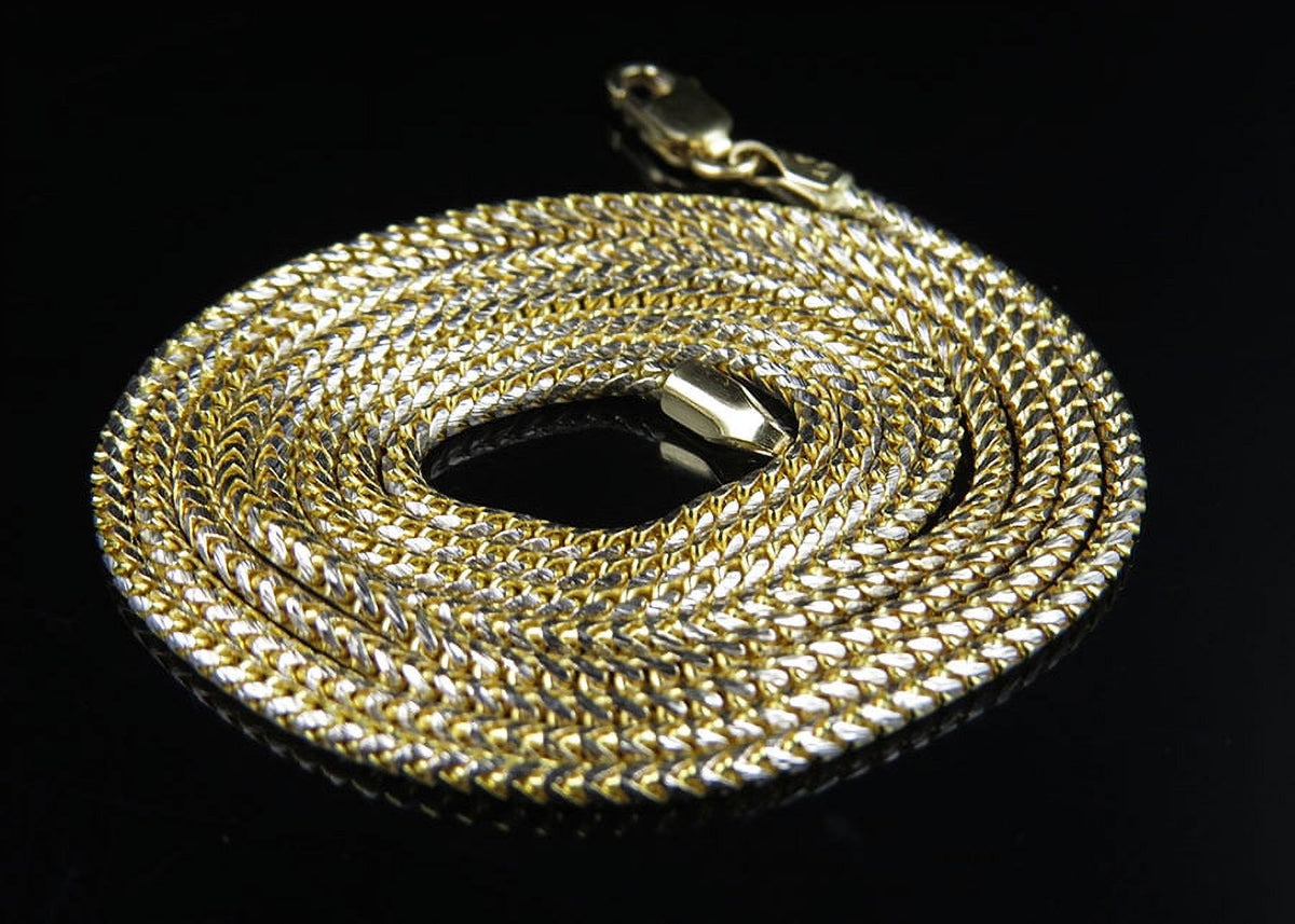 Solid 10K Yellow Gold Franco Box Link Chain Necklace R147170