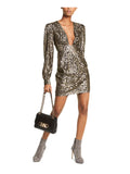 Black Metallic Animal Print Sheath Dress 4 I9434
