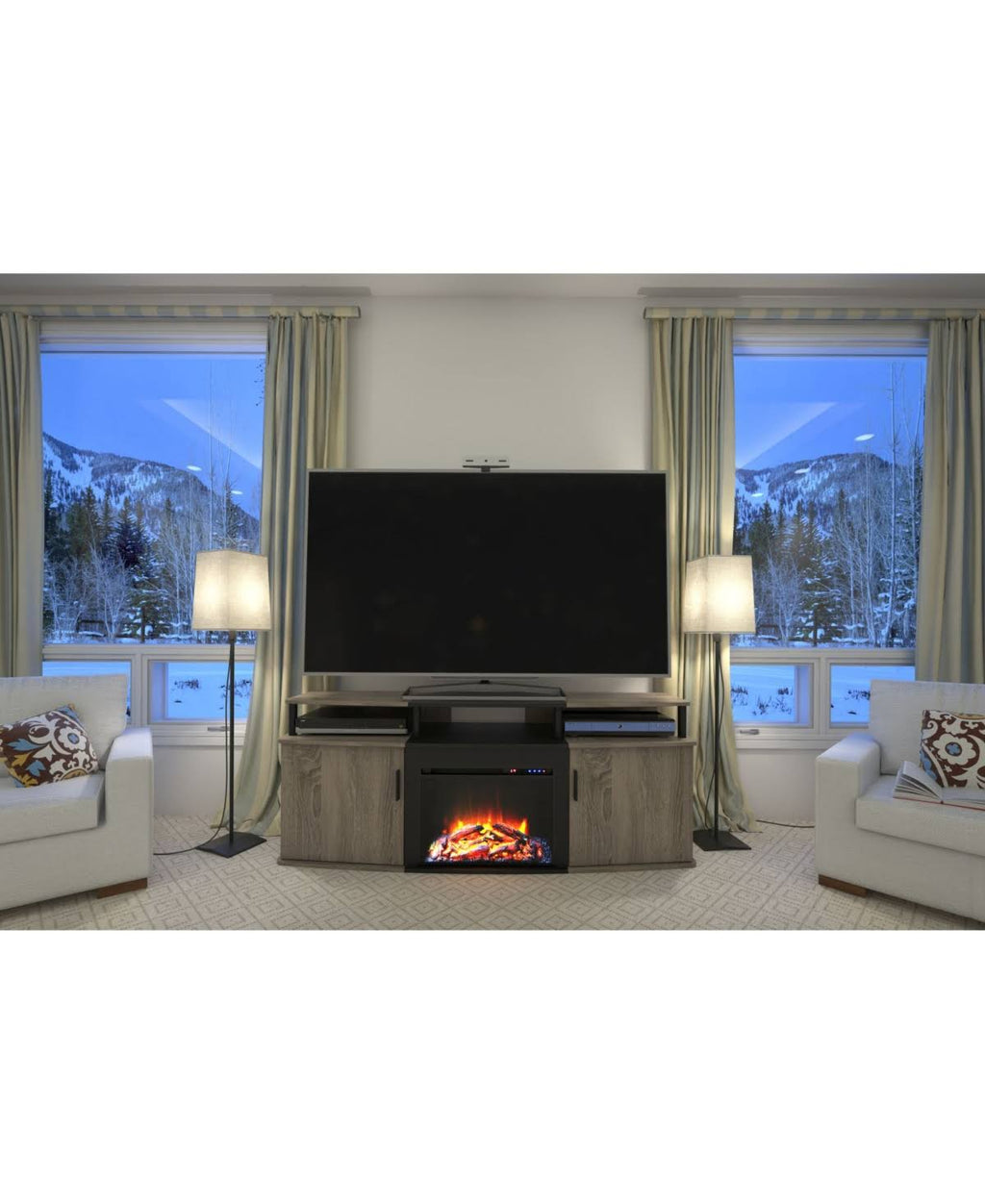 Electric Fireplace TV Console - Grey K811208