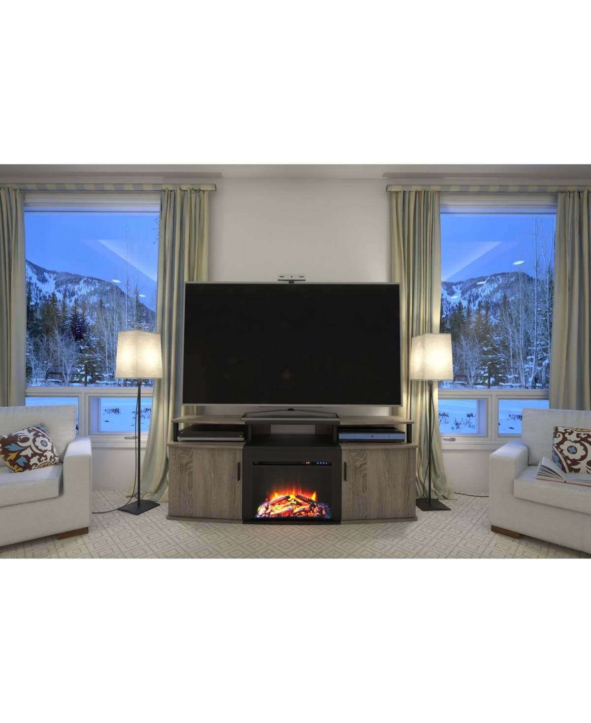 Electric Fireplace TV Console - Grey K811208