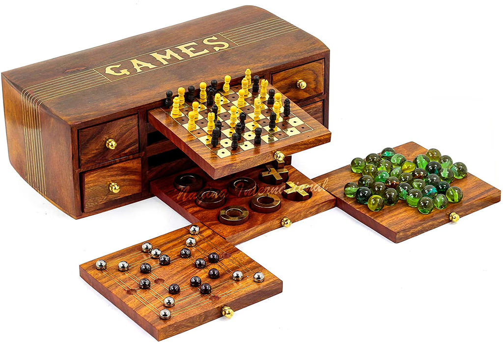 4 in 1 Multi Games Wooden Box E778597
