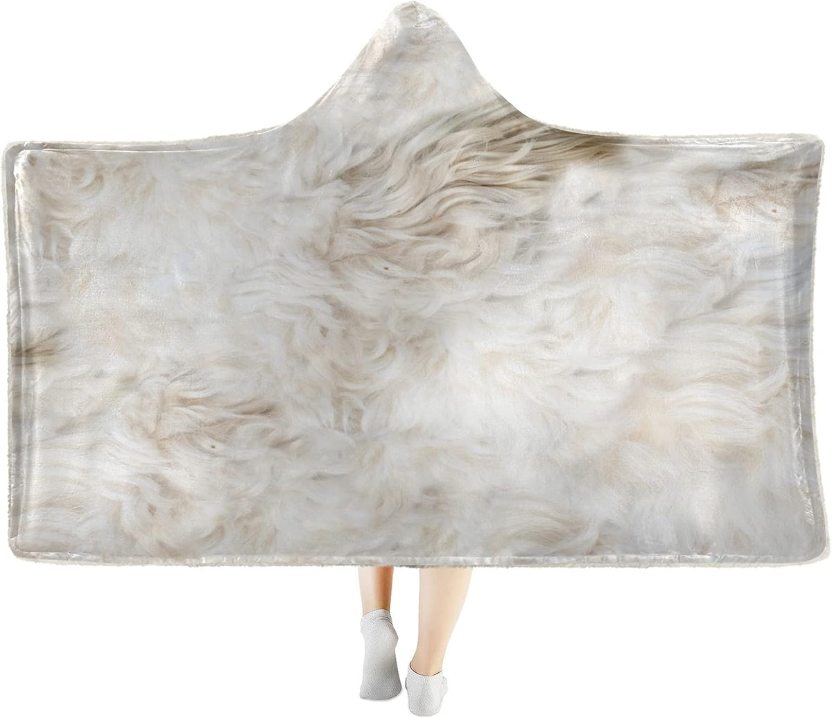 Hooded Tiger Print Sherpa Plush Throw Blanket J3465