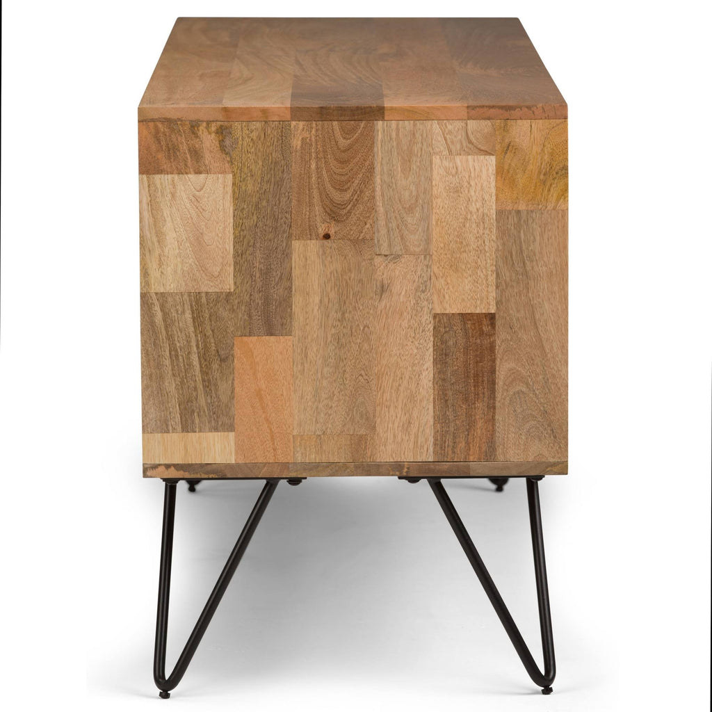 Natural Mango Wood and Metal TV Media Stand F2392