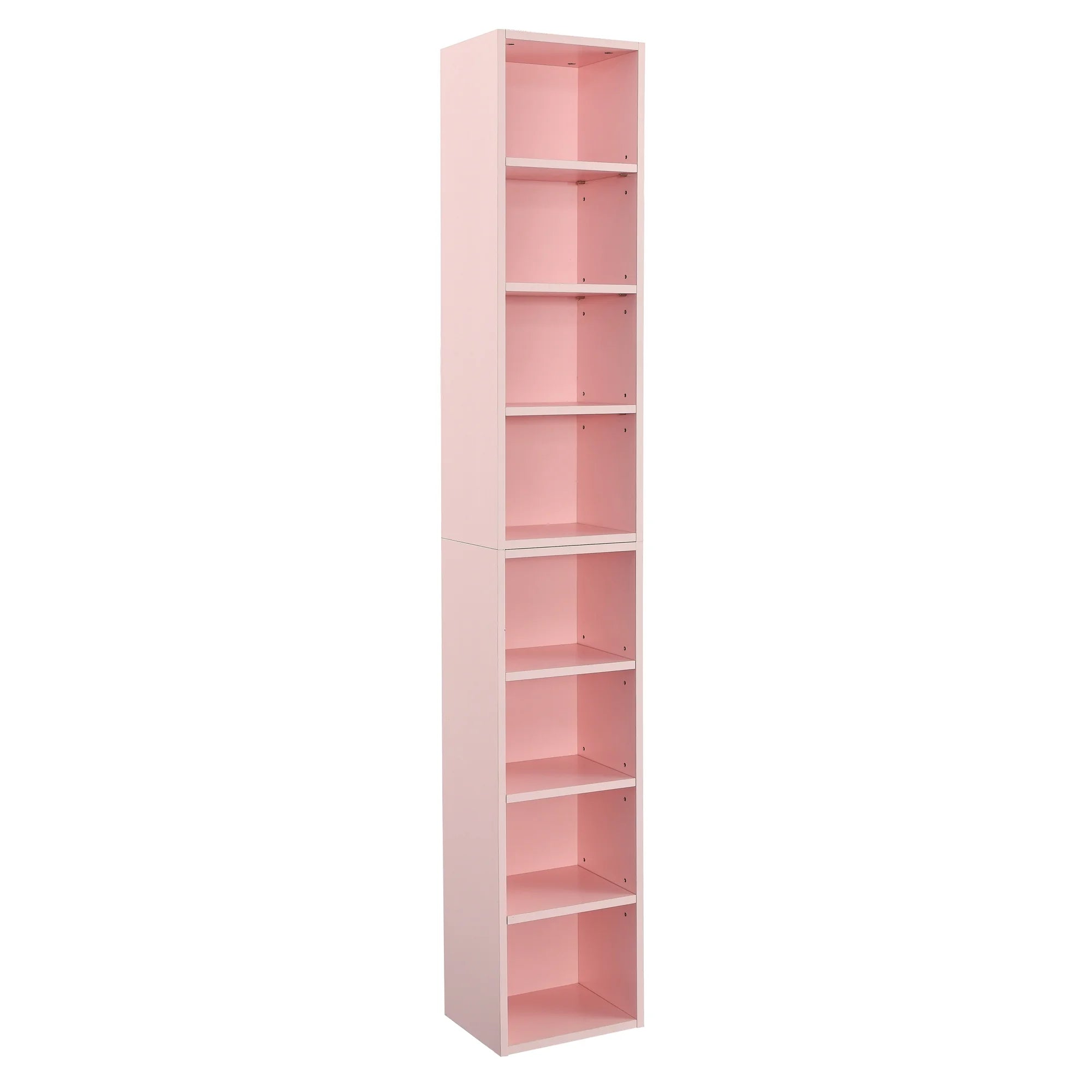 8-Tier Tall Narrow Bookcase with Adjustable Shelves H383