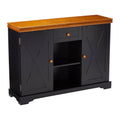 Black / Walnut Finish Wood Buffet Cabinet Console Table with Storage A461