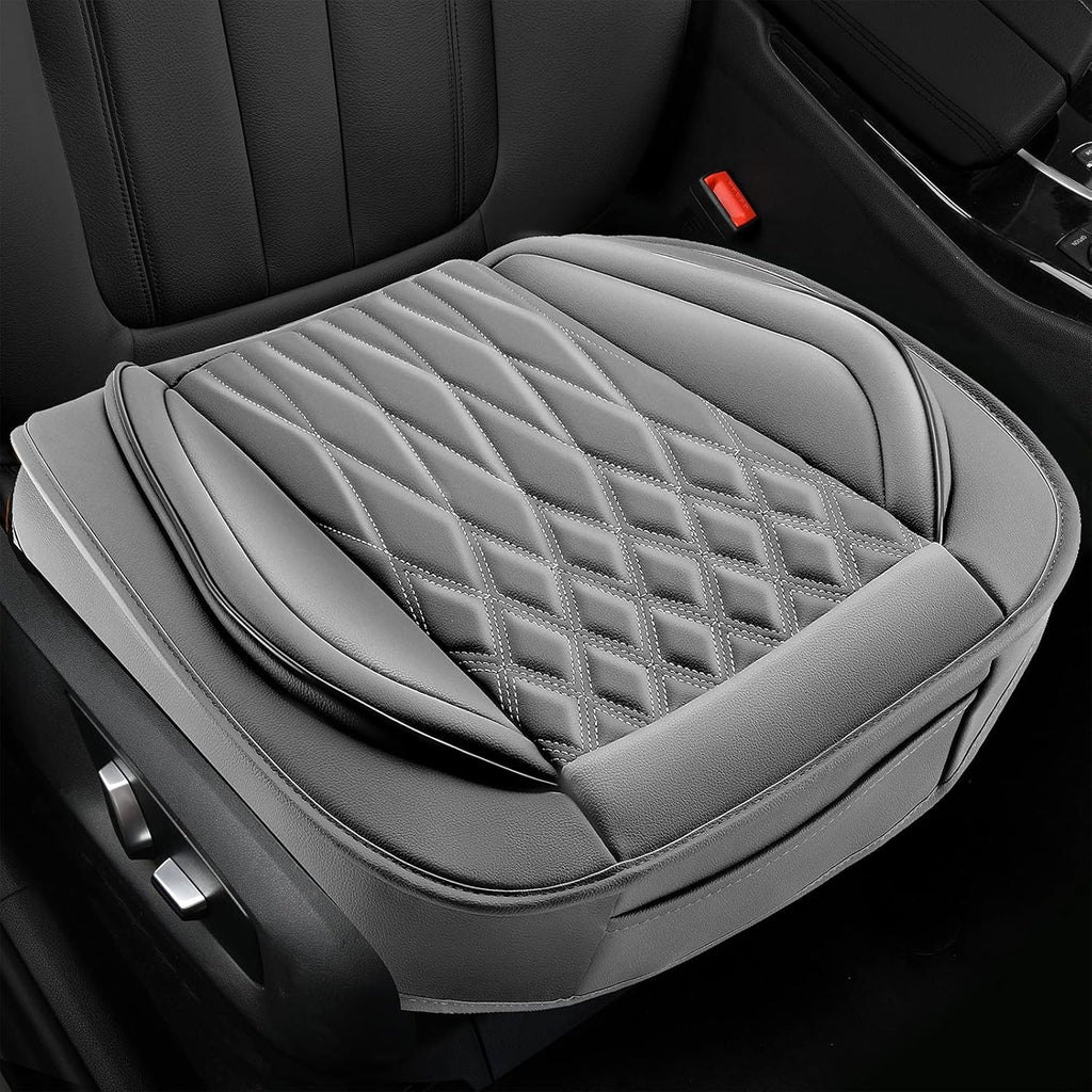 2pcs Pu Car Seat Cover, Front Seat Protector (Black-Blue Line) S593862