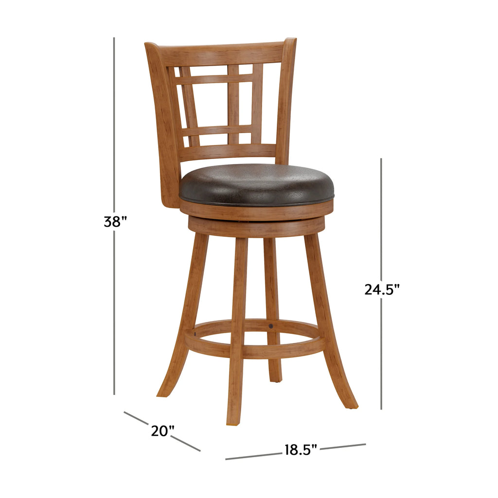 Oak Swivel Counter Height Stool F56287