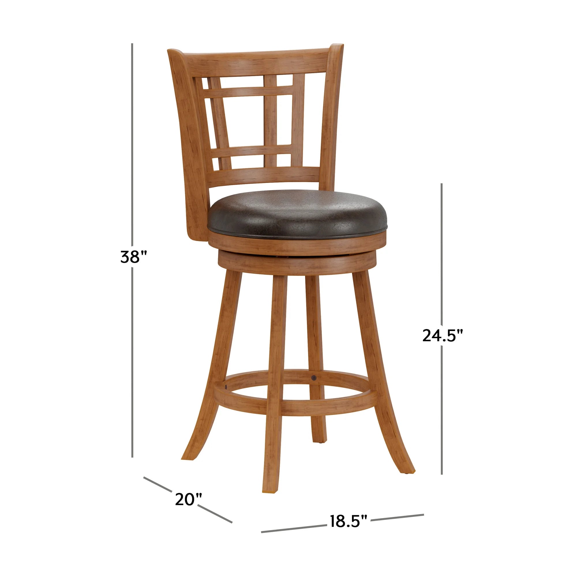 Oak Swivel Counter Height Stool F56287