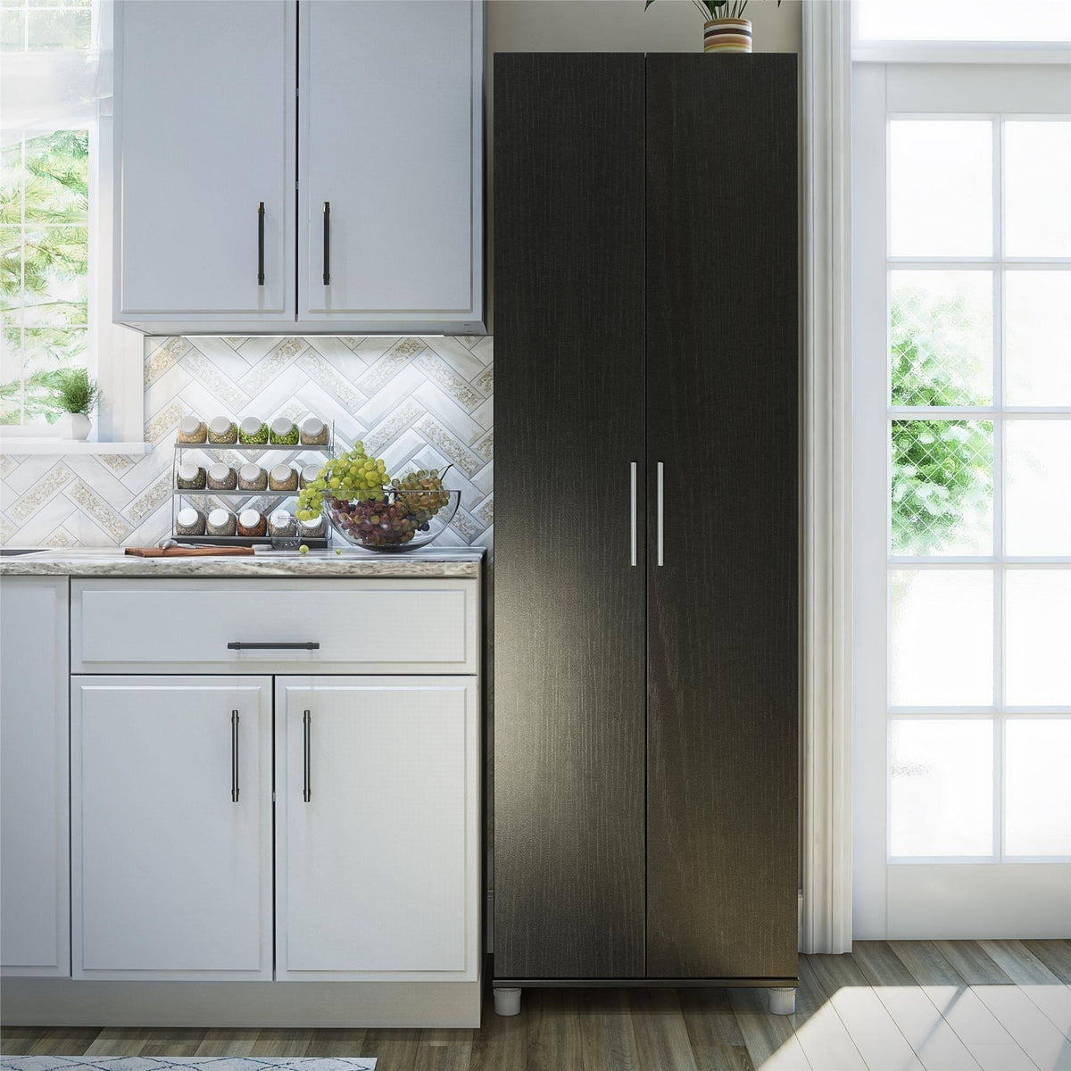 Ivory Oak Utility Storage Cabinet F512