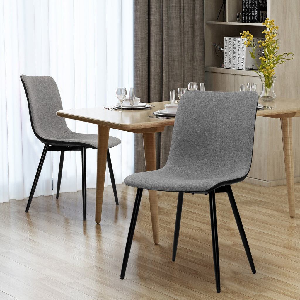 Grey Fabric Dining Chairs Set of 4 Z7098
