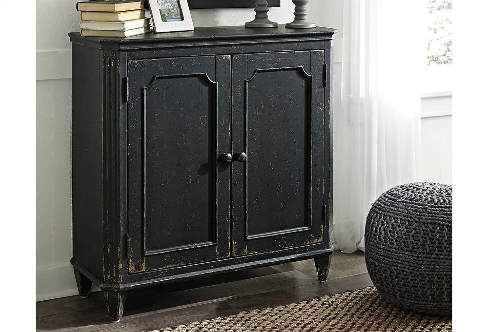 Antique Black Door Accent Cabinet K71631