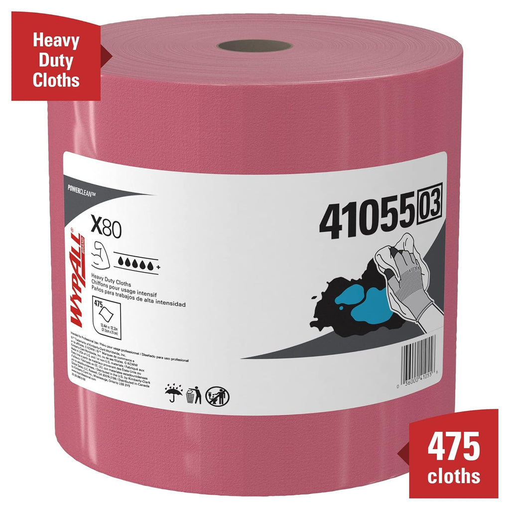 Red Heavy Duty Cloths Jumbo Roll, 475 Sheets B62625