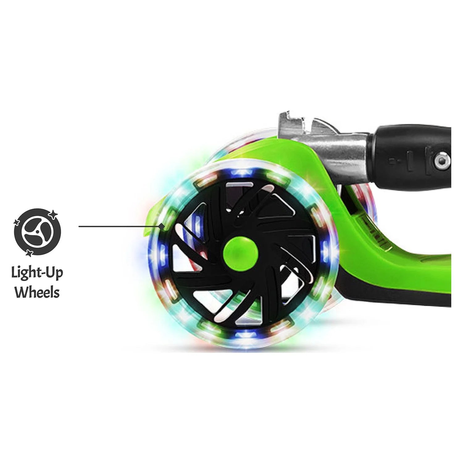 Green Twin Kick Scooter with LED Light up Wheels U53268