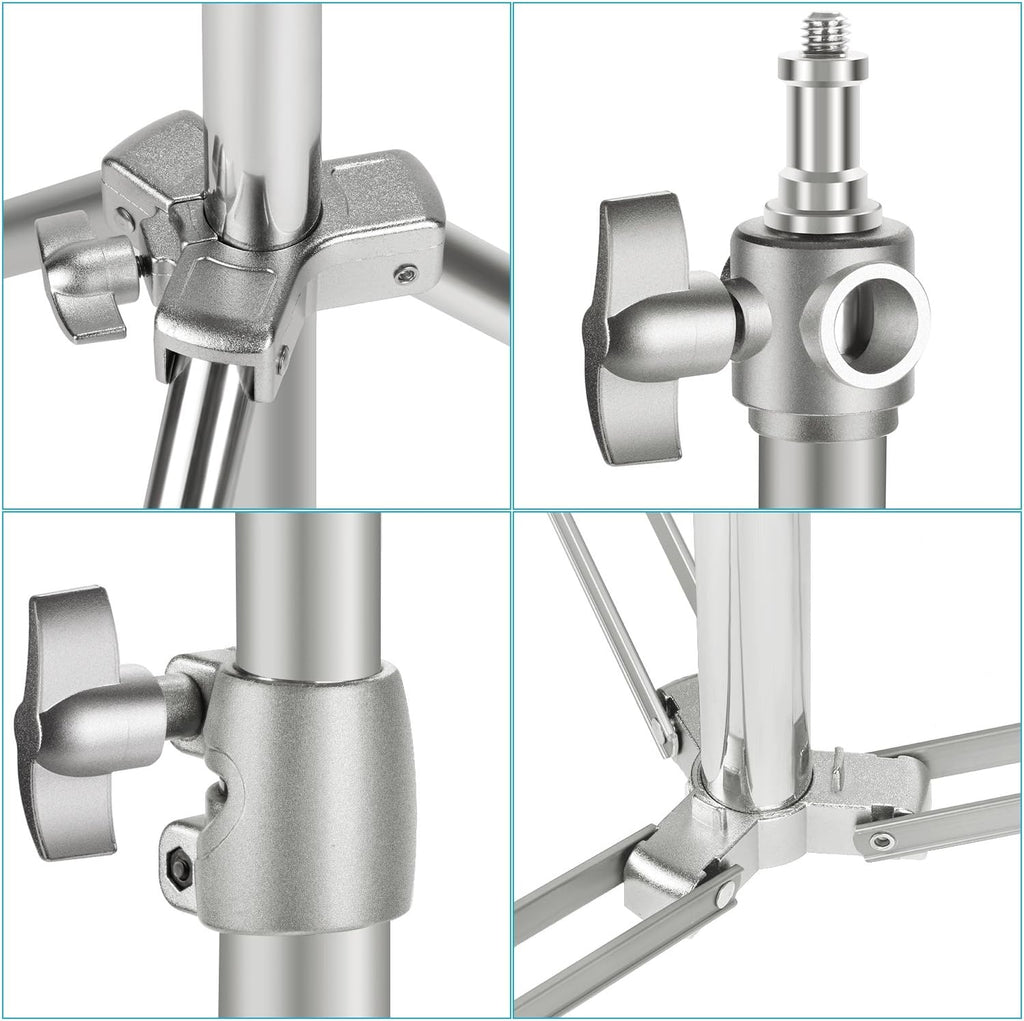 Stainless Steel Light Stand Silver 79 inches Foldable Heavy Duty Stand Pack of 2 Q3208