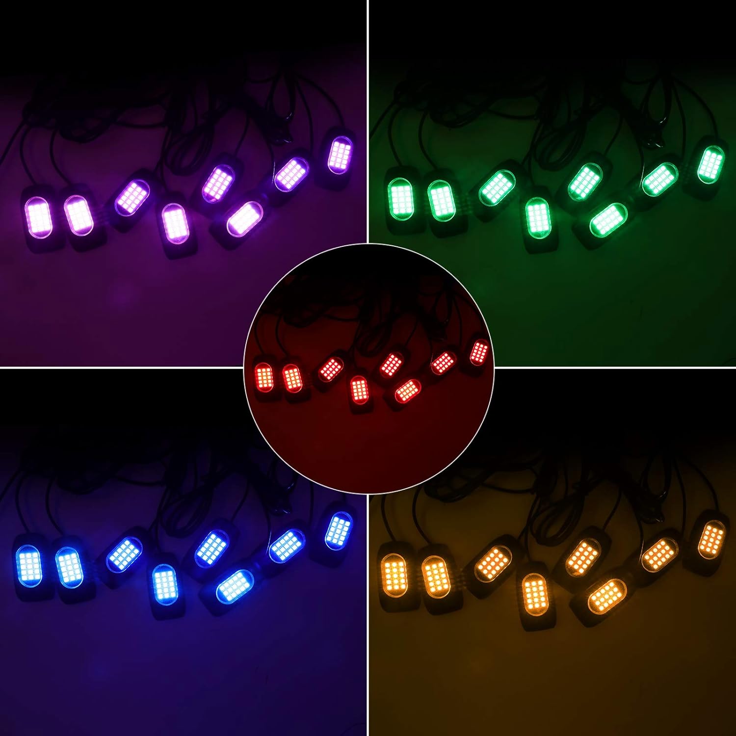 12 Pods RGB LED Rock Lights with Remote Control C893