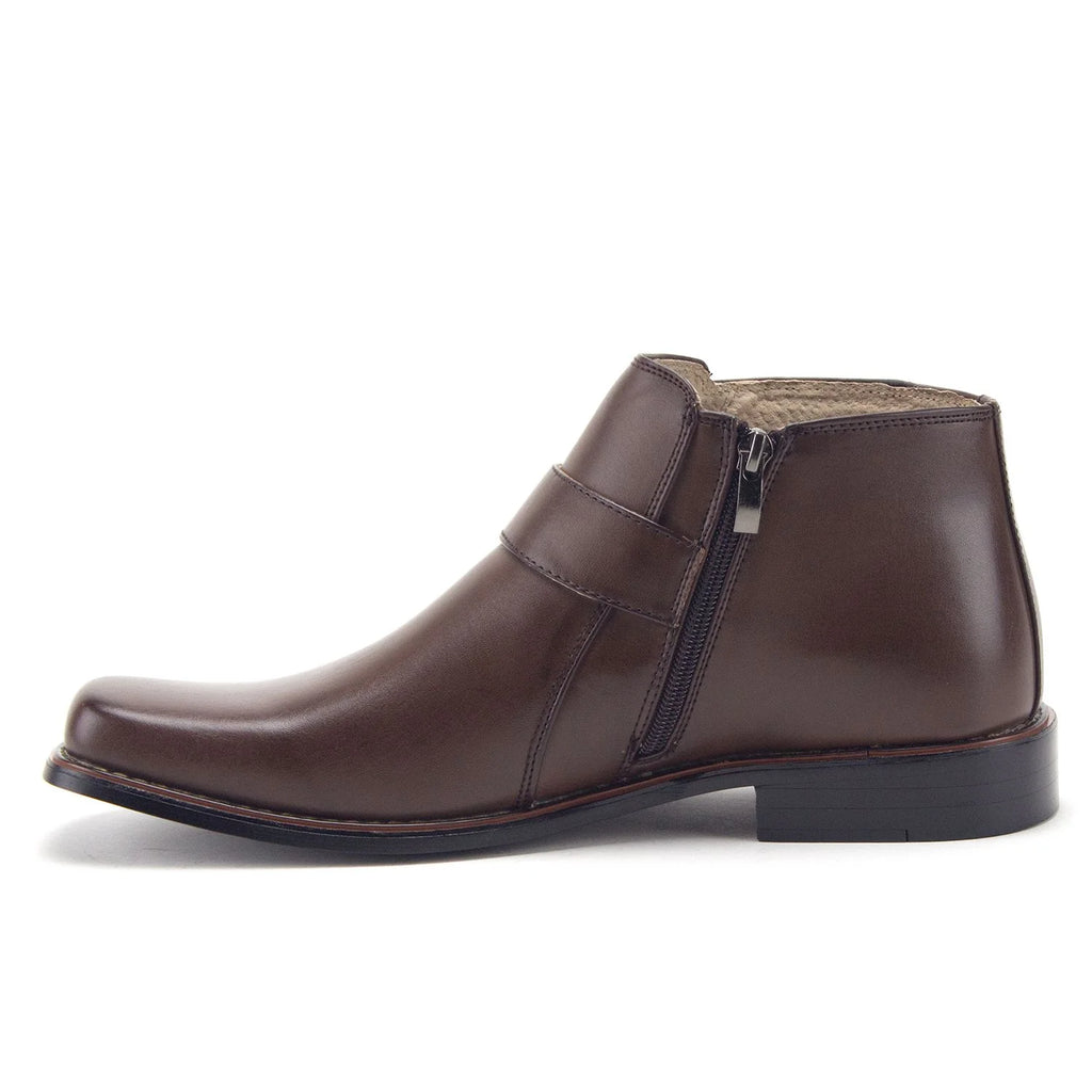 Chocolate Ankle High Square Toe Casual Dress Boots F4320