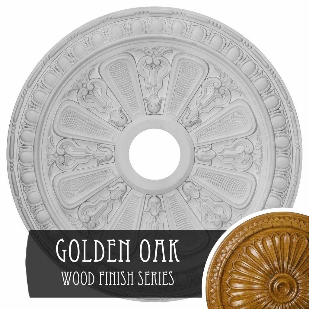23 1/2x22OD x 3 7/8x22ID x 1x22P Hand-Painted Golden Oak Ceiling Medallion C5988