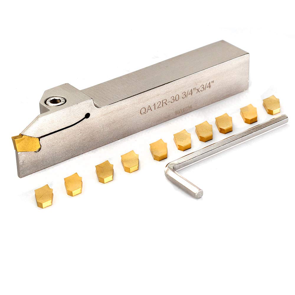 3/4 Indexable Lathe Grooving Parting Holder with 10 Pieces Carbide Inserts Z100