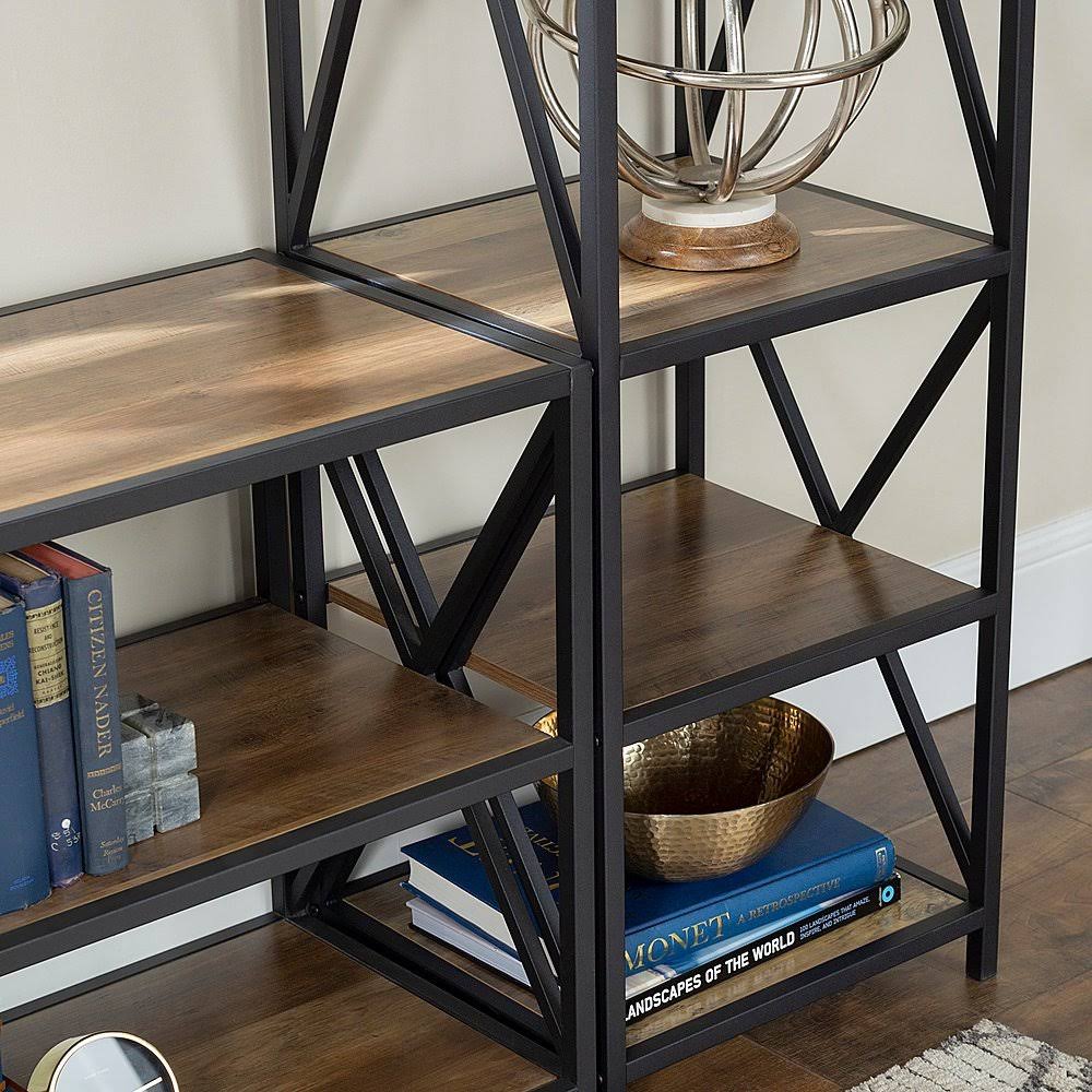 3-Piece Industrial Bookcase Set Rustic Oak K294829