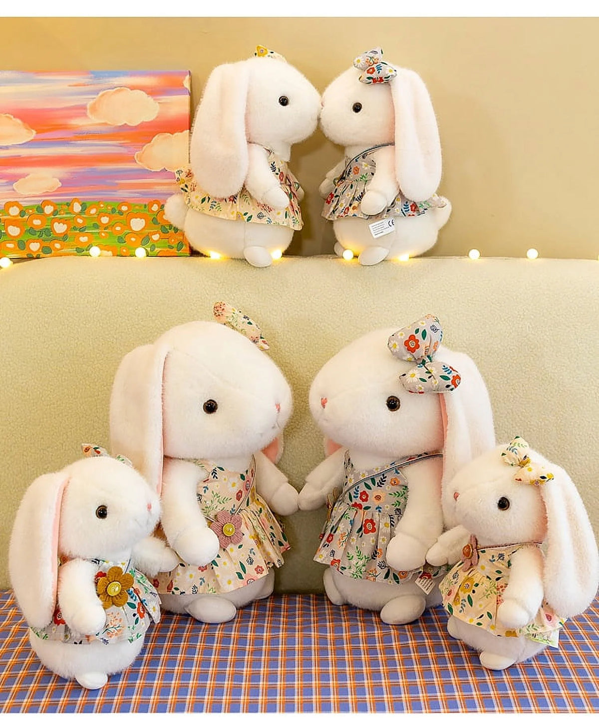 Easter Bunny Plush Stuffed Toy with Floppy Ears E75723