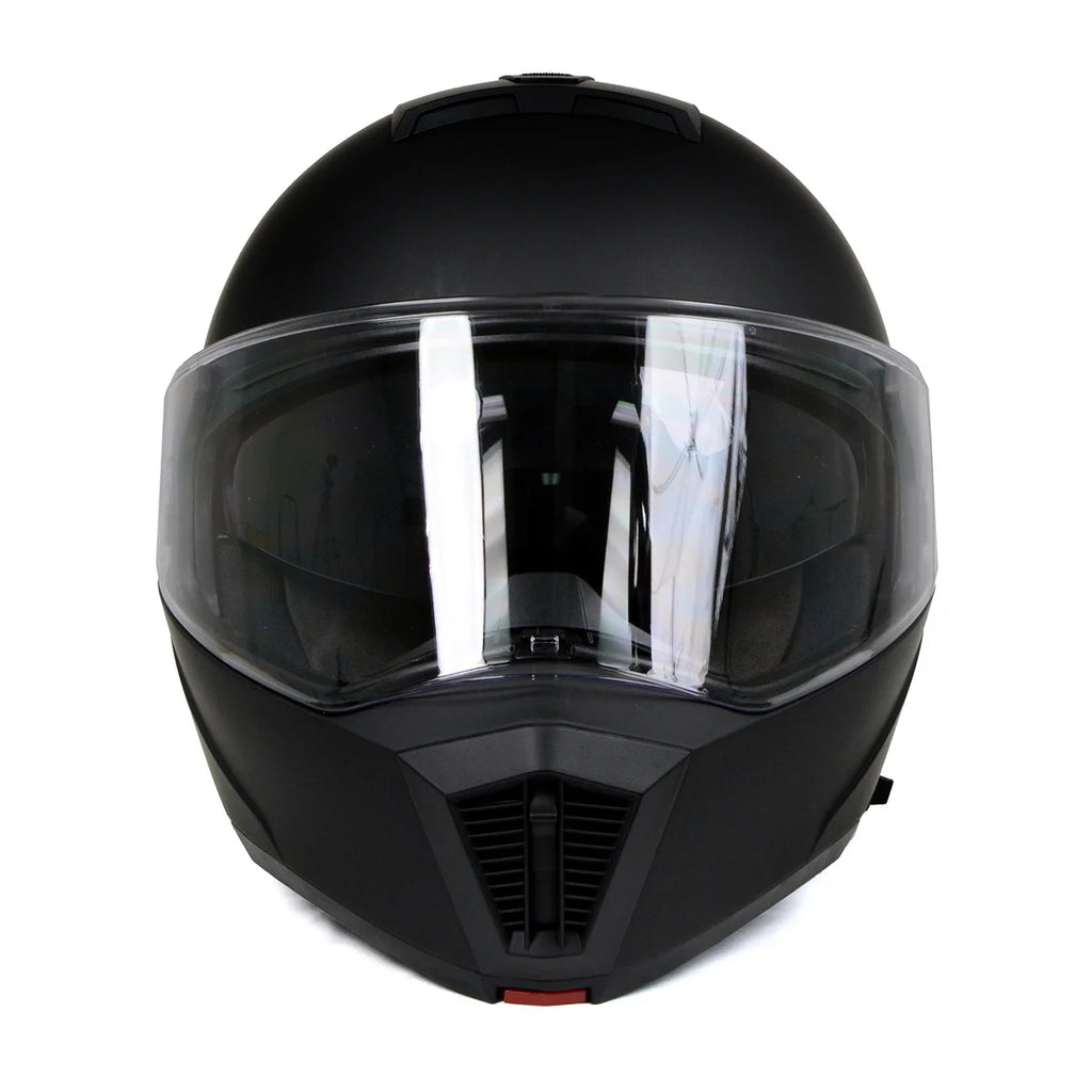 Flat Black Motorcycle Modular Helmet with Drop Down Visor H9502