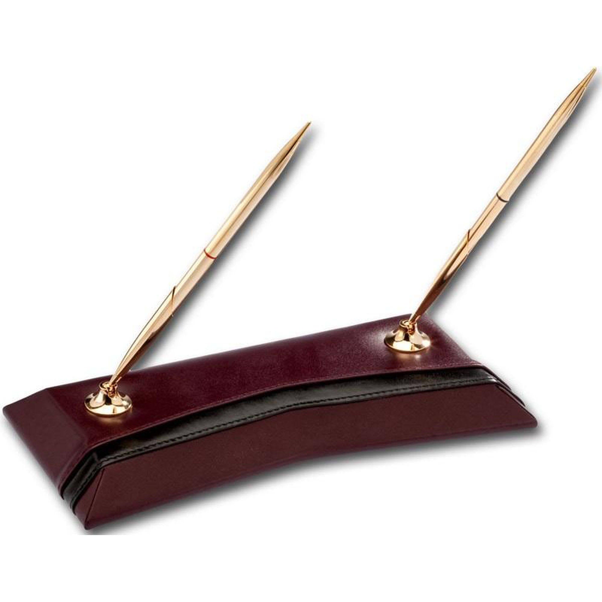 Burgundy Leather Double Pen Stand R225
