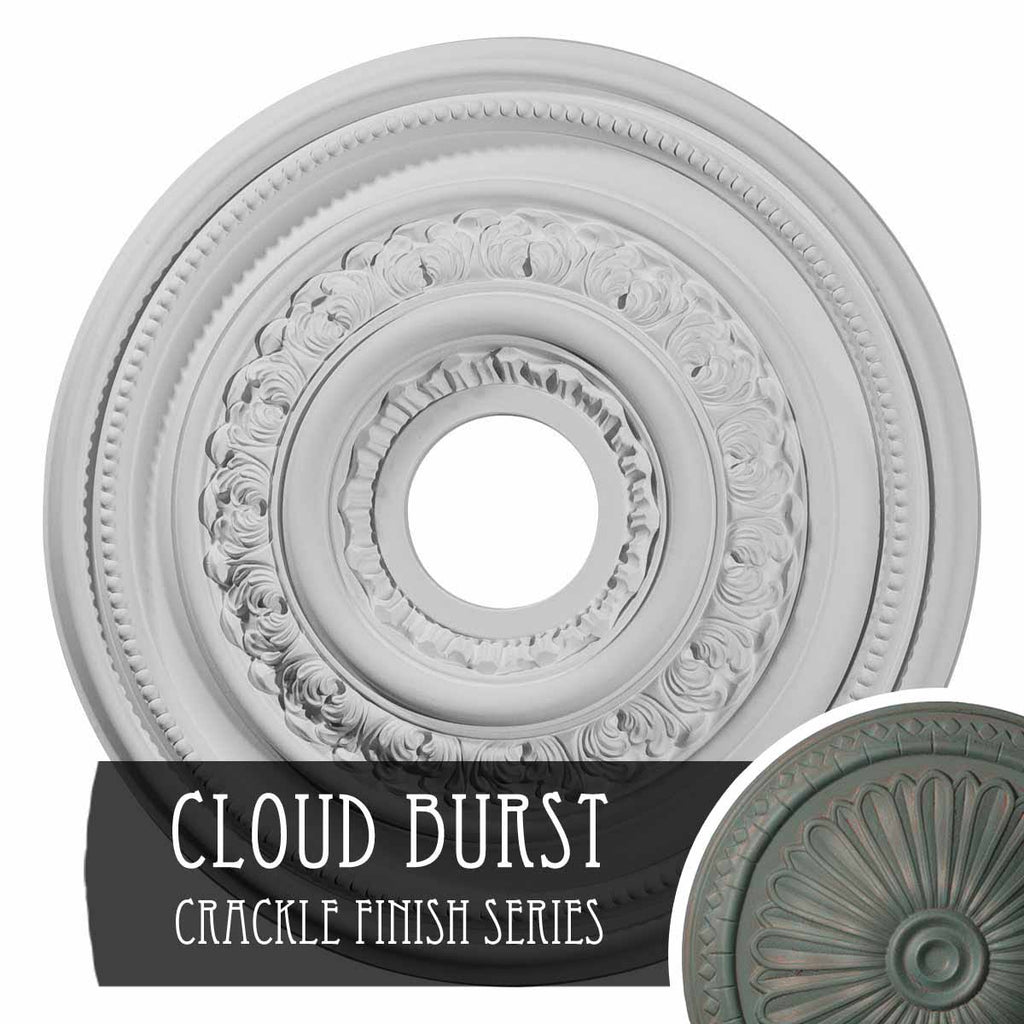 17 5/8x22OD x 3 5/8x22ID x 1 7/8x22P Hand-Painted Ceiling Medallion A64192