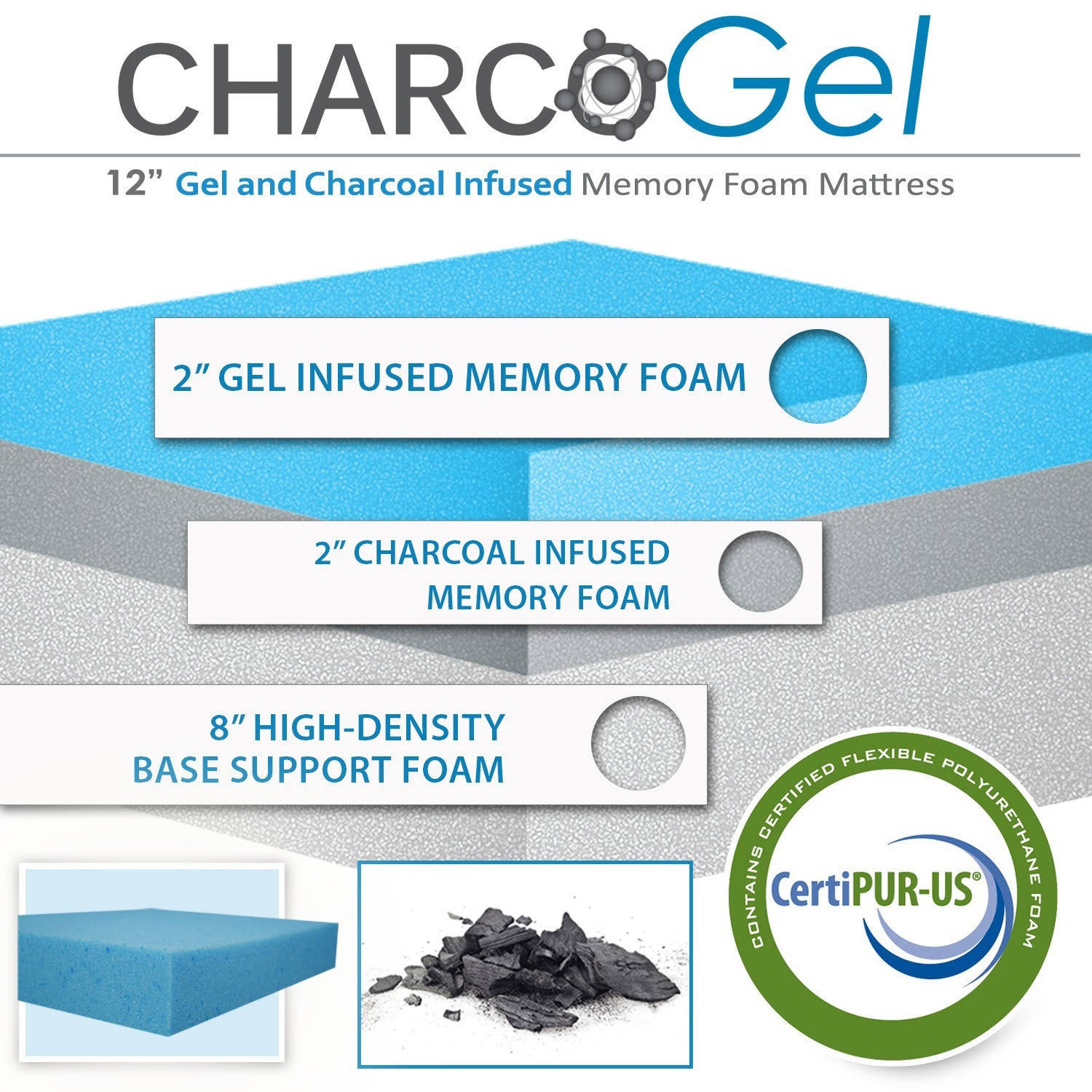 12-Inch California King Gel Infused Memory Foam Mattress M616030