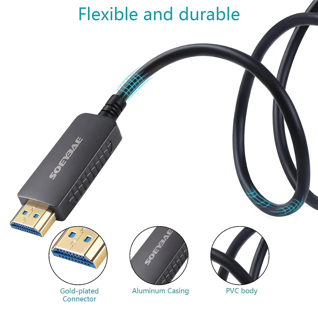 8K HDMI Fiber Optic Cable HDMI 2.1, 65ft 20m Pack of 2 U204