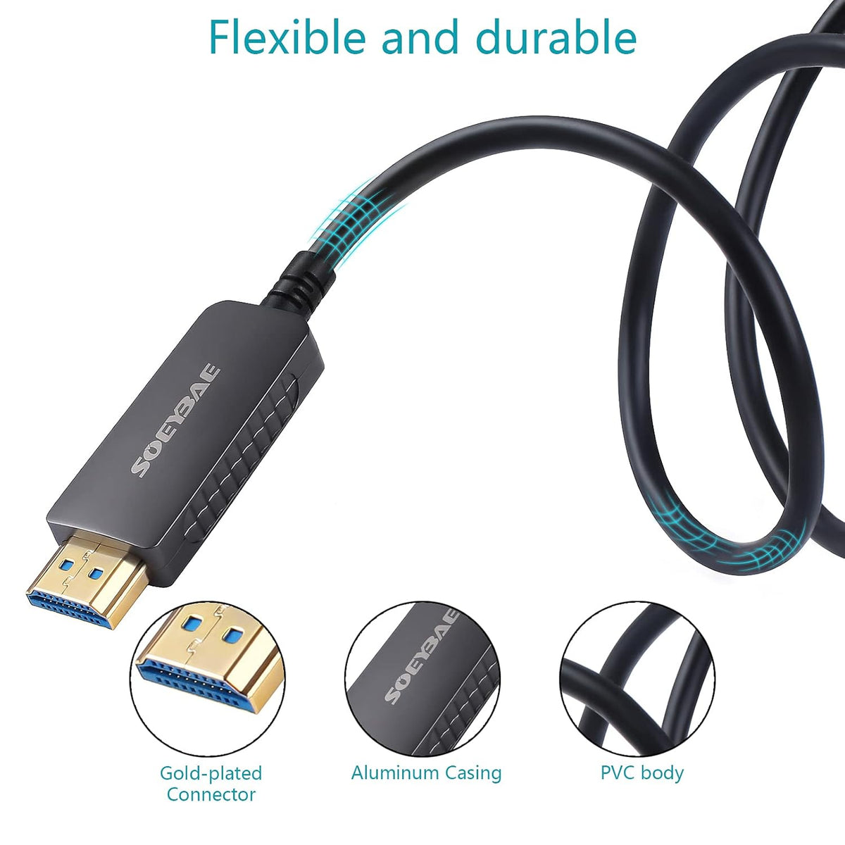 8K HDMI Fiber Optic Cable HDMI 2.1, 65ft 20m Pack of 2 U204