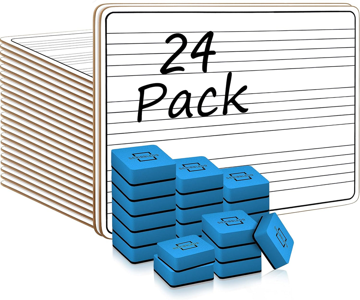 24 Pack Double Sided Dry Erase Music Staff White Boards 9"X"12 Inch D5193