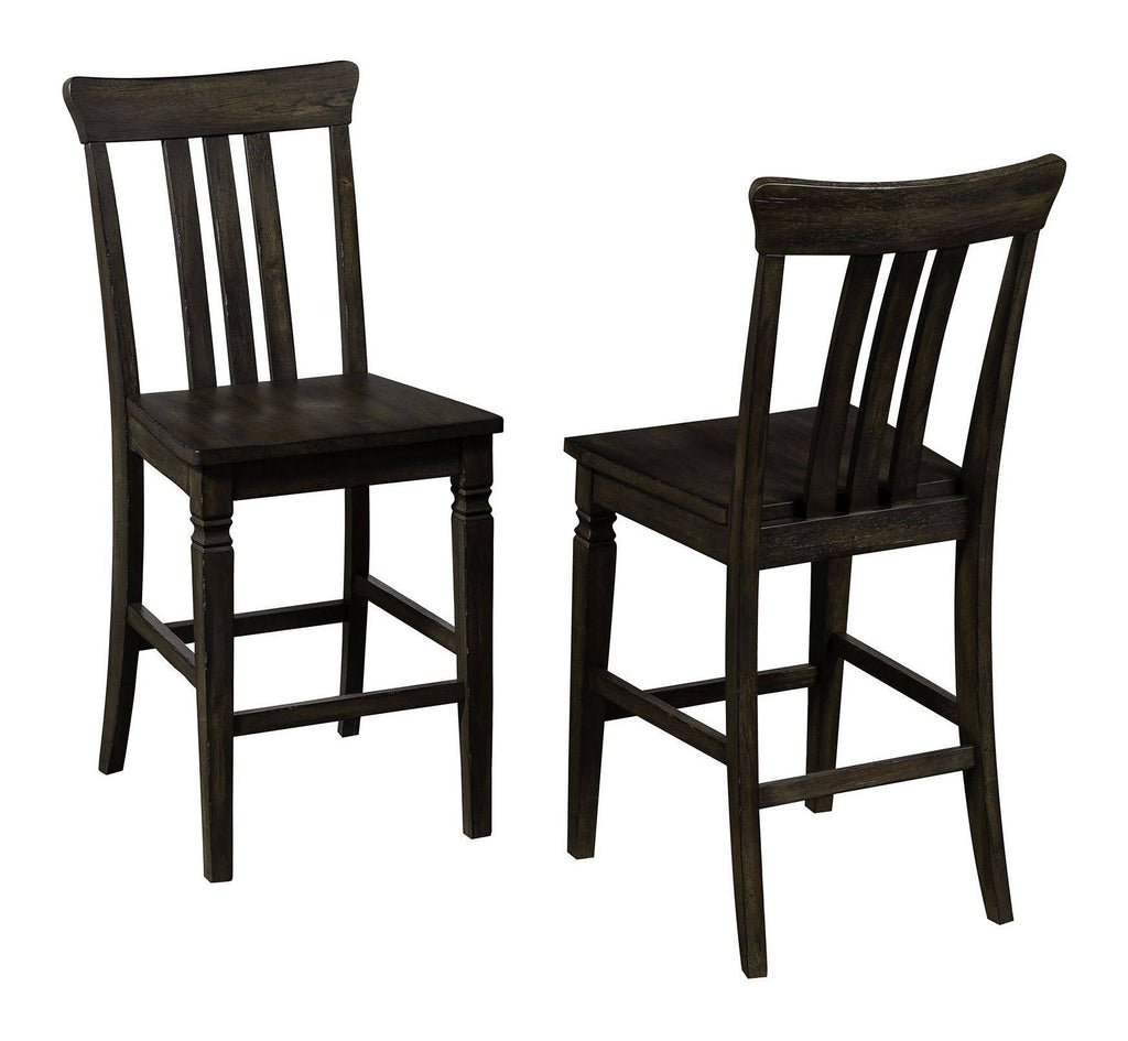 Dark Gray Slatback Counter Height Chair Set of 2 M466