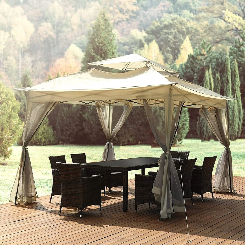11 x 11 Outdoor Pop Up Gazebo Canopy Tent with Mosquito Netting A70874
