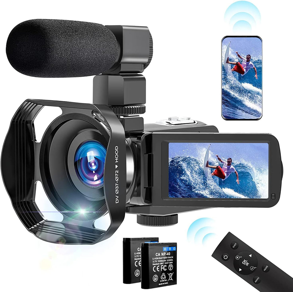 4K 30FPS 56MP WiFi IR Night Version Vlogging Camera with Microphone F323096