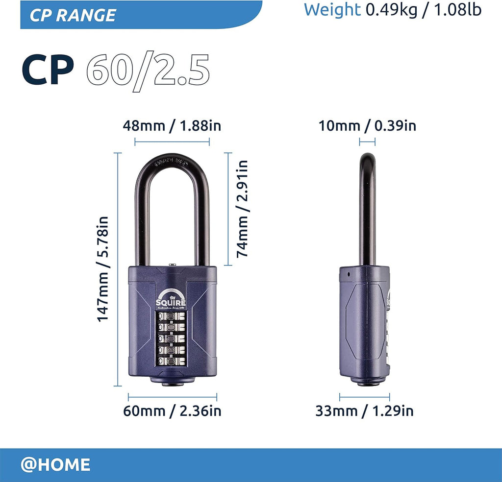 Blue 60 mm 5 Wheel Combination Padlock, Alloy Steel, Pack of 2 H7027