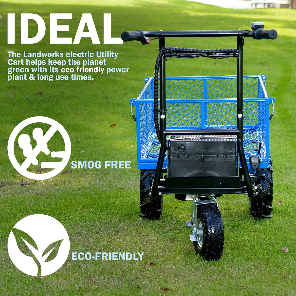 Electric Utility Cart Hand Truck 500W Battery Driven Max 500Lbs Load L4647